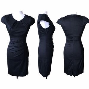 bebe BodyCon Capped Sleeve Black Sheath Dress